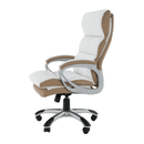 Irodai szék, fehér/barna textilbőr, KOLO CH137020