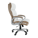 Irodai szék, fehér/barna textilbőr, KOLO CH137020