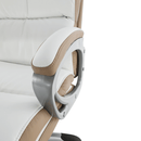 Irodai szék, fehér/barna textilbőr, KOLO CH137020