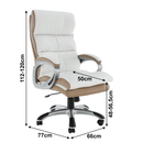 Irodai szék, fehér/barna textilbőr, KOLO CH137020