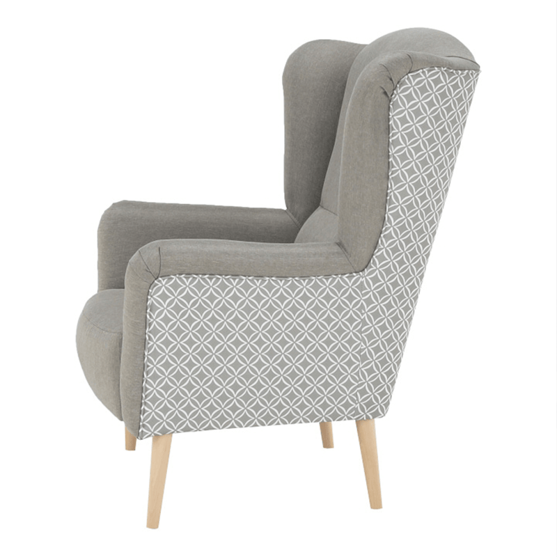 Dizájnos fotel, anyag, cappuccino/minta, BELEK