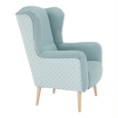 Dizájnos fotel, anyag, mentol/minta, BELEK