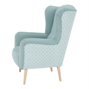 Dizájnos fotel, anyag, mentol/minta, BELEK