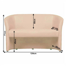 Klub duplafotel, textilbőr, bézs színű, CUBA