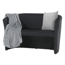 Klub duplafotel, fekete textilbőr, CUBA