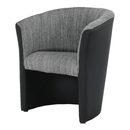 Klub fotel, fekete textilbőr/ szürke szövet, CUBA