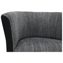 Klub fotel, fekete textilbőr/ szürke szövet, CUBA