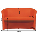 Klub dupla fotel, narancssárga textilbőr, CUBA