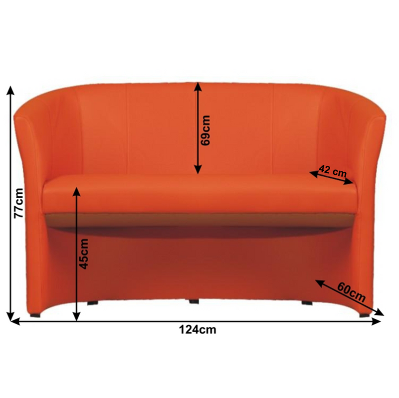 Klub dupla fotel, narancssárga textilbőr, CUBA