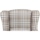 Füles fotel puffal, barna karo, ASTRID