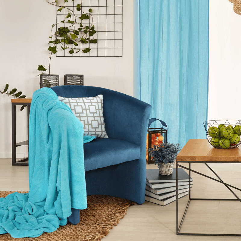 Klub fotel, kék anyag, CUBA