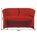Klub dupla fotel, szövet piros, CUBA