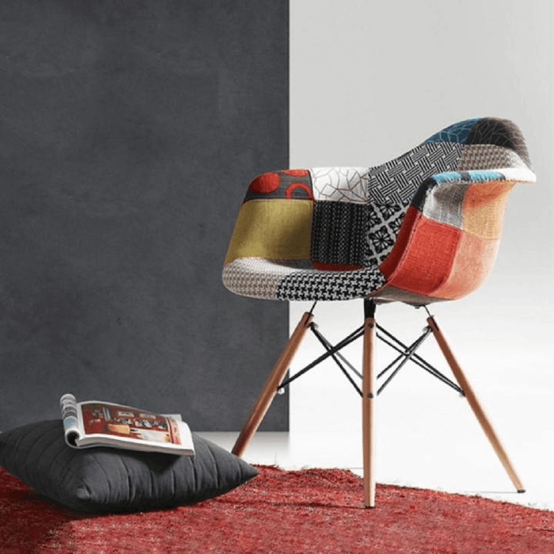 Fotel, patchwork/bükk, TOBO 4 NEW
