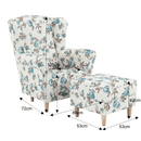 Füles fotel puffal, szövet rose 14, ASTRID