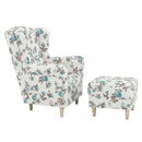 Füles fotel puffal, szövet rose 14, ASTRID