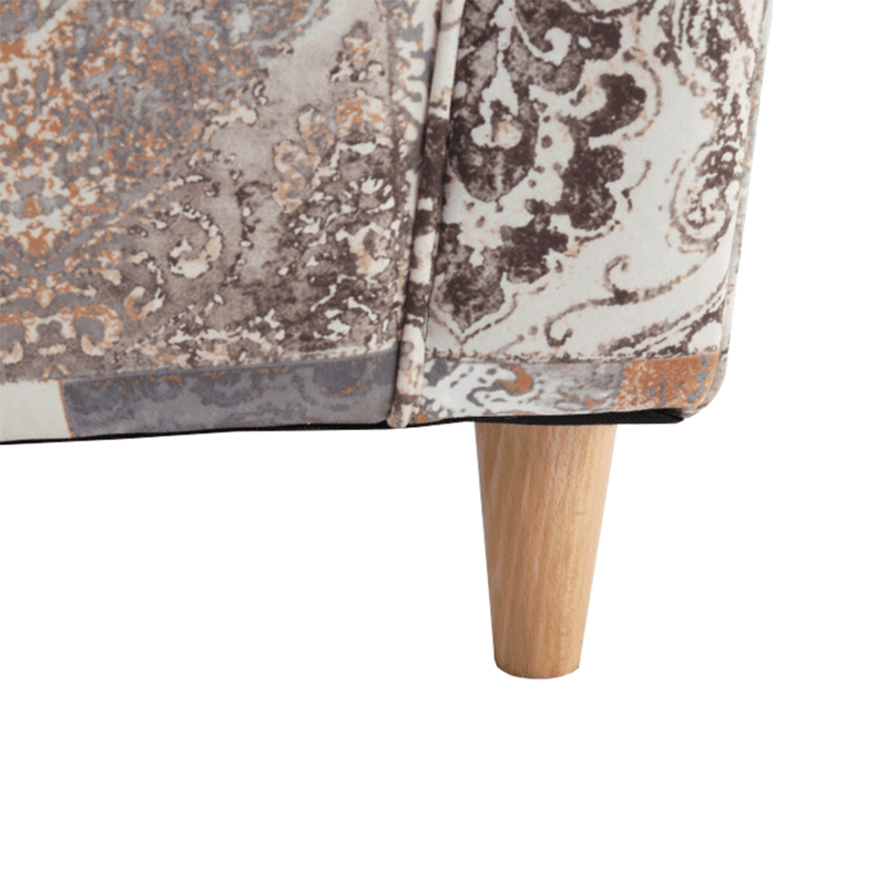 Füles fotel puffal, szövet vintage minta, ASTRID