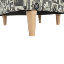 füles fotel puffal, szövet patchwork N1, ASTRID