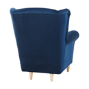 Füles fotel puffal, szövet kék, ASTRID