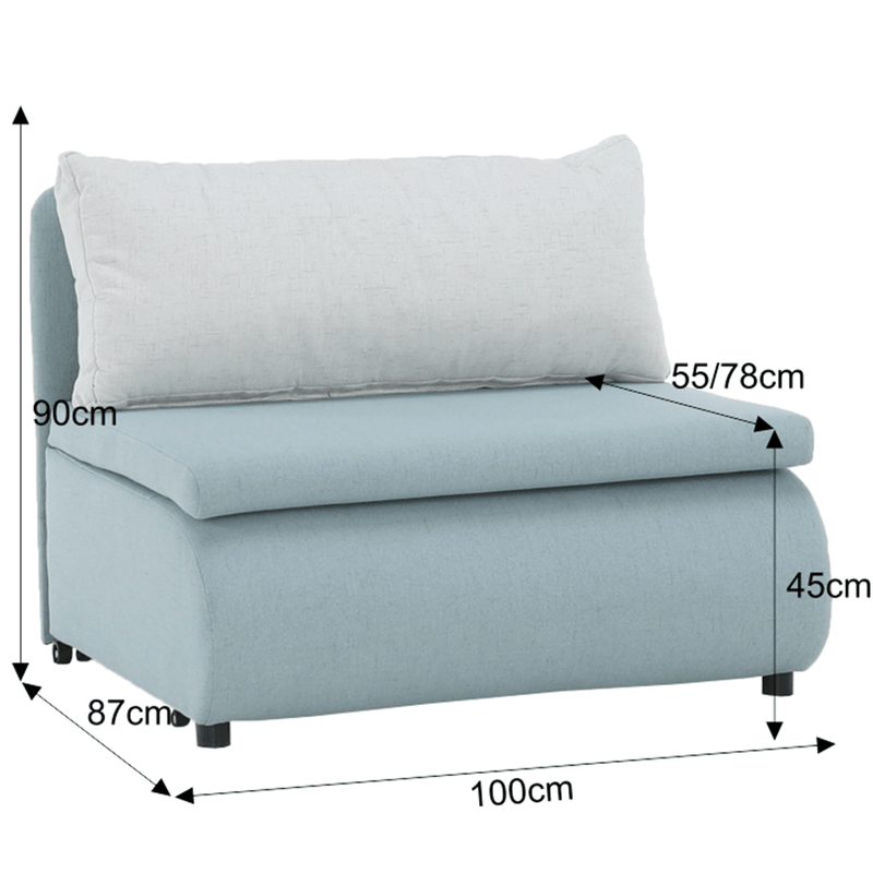 Kinyitható fotel, menta/krémes színű KENY NEW