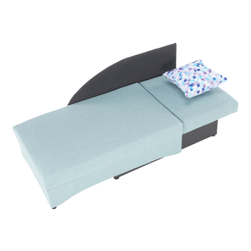 Heverő ágyfunkcióval, mentol/szürke, jobbos, BELLA