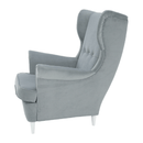 Füles fotel, világosszürke/fehér, RUFINO 3 NEW