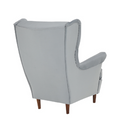 Füles fotel, világosszürke/dió, RUFINO 3 NEW