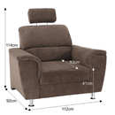 Fotel, barna szövet, SANTIAGO