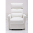 Pihenőfotel, textilbőr fehér, SILAS
