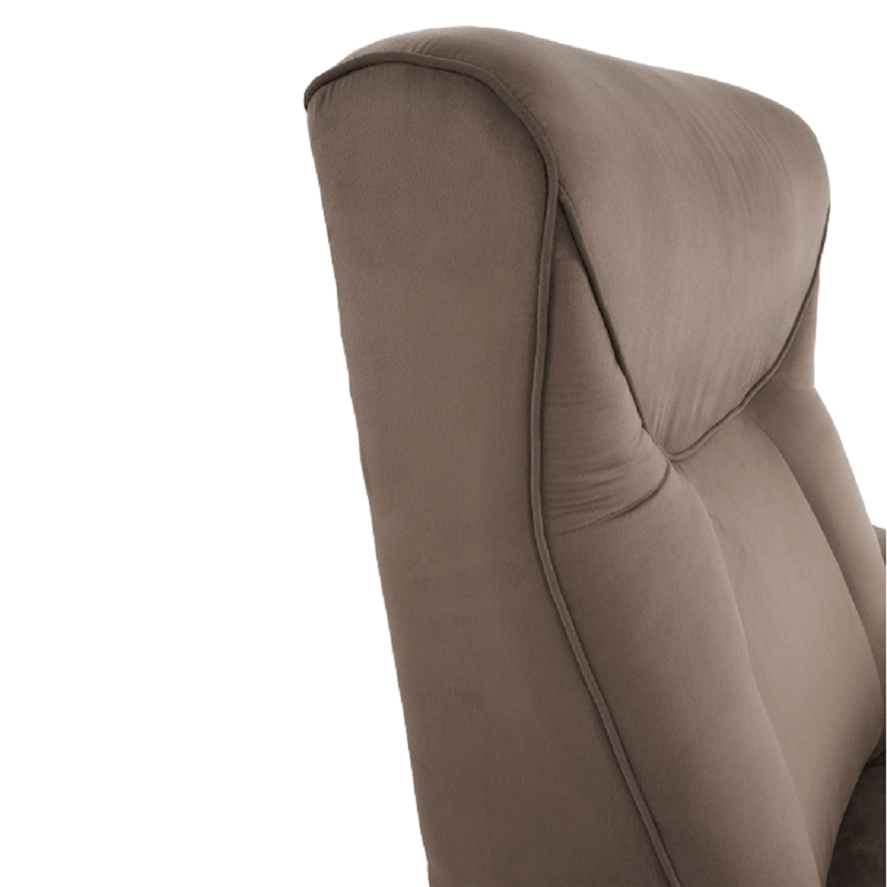 Mechanikusan állítható pihenő fotel, szürkés barna textil, SUAREZ