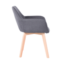 Dizájnos fotel, sötétszürke/bükk, CLORIN NEW