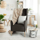 Kényelmes fotel, barna/bükk, BREDLY