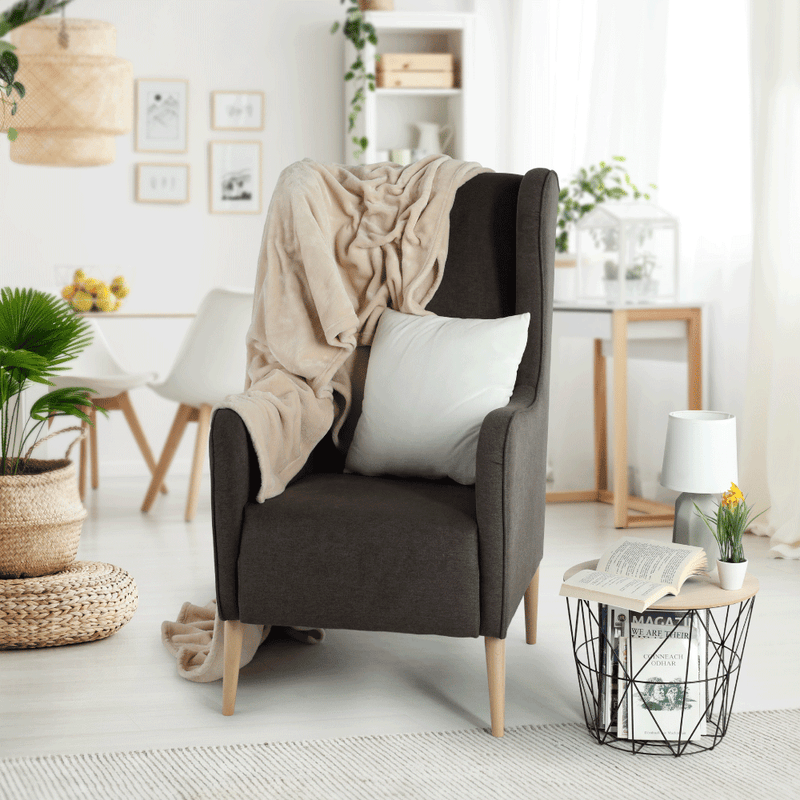 Kényelmes fotel, barna/bükk, BREDLY