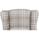 Füles fotel, szövet barna kocka, CHARLOT