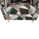 Füles fotel, szövet barna-zöld minta, CHARLOT