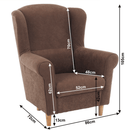 Füles fotel, barna szövet, CHARLOT