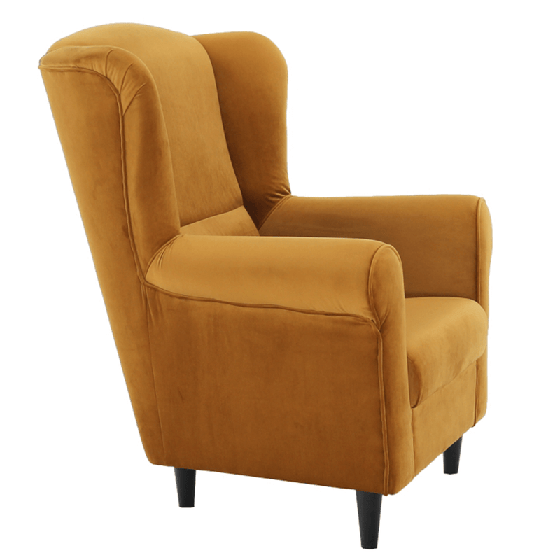 Füles fotel, szövet mustár, CHARLOT