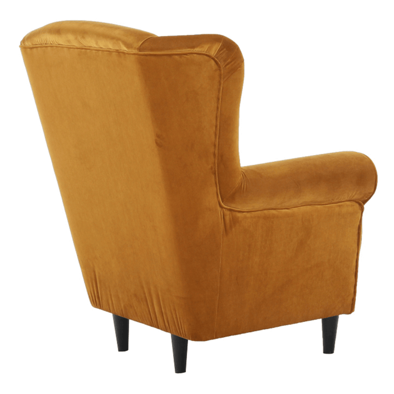 Füles fotel, szövet mustár, CHARLOT