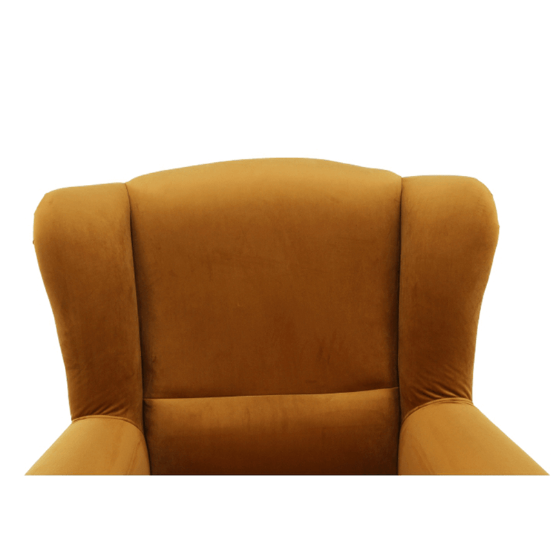 Füles fotel, szövet mustár, CHARLOT