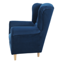 Füles fotel, szövet kék, CHARLOT