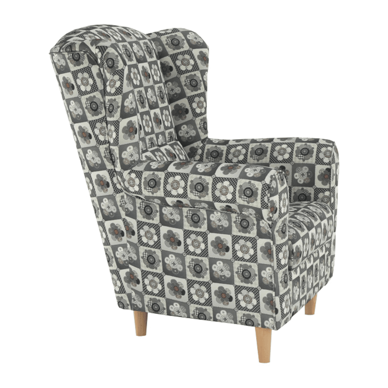 Füles fotel, szövet patchwork N1, CHARLOT