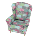 Füles fotel, szövet patchwork, CHARLOT