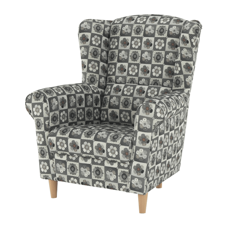 Füles fotel, szövet patchwork N1, CHARLOT