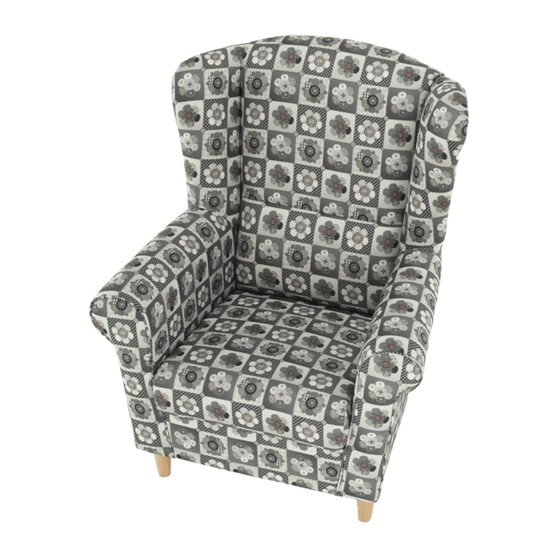 Füles fotel, szövet patchwork N1, CHARLOT