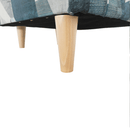 Füles fotel, szövet szürke-kék minta, CHARLOT