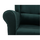 Füles fotel, szövet smaragd, CHARLOT