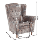 Füles fotel, szövet vintage barna, CHARLOT