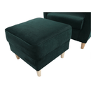 Füles fotel puffal, szövet smaragd, ASTRID