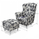 Füles fotel puffal, szövet butterfly 1, ASTRID