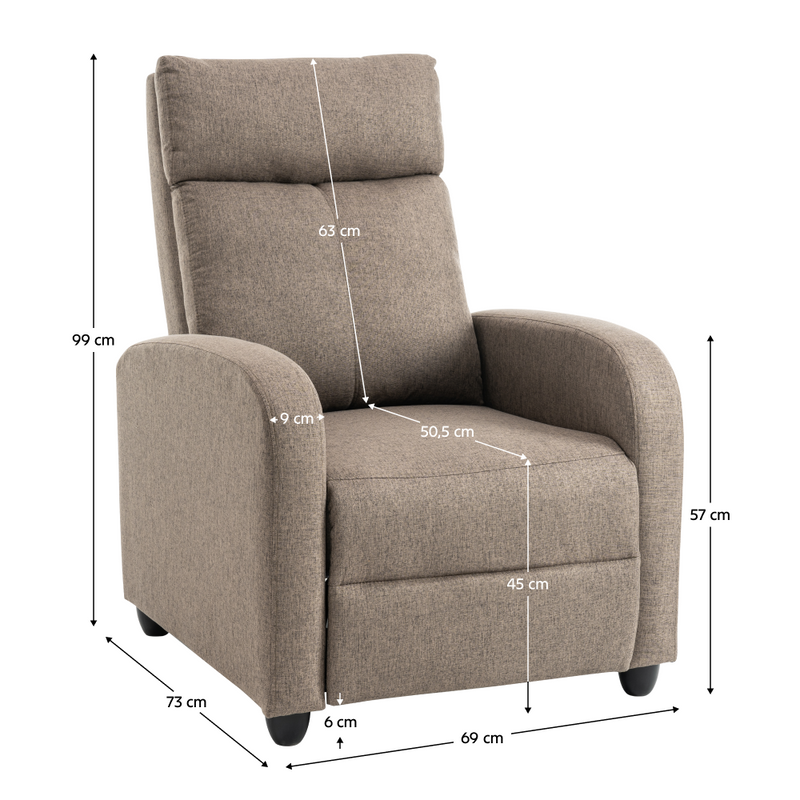 Relaxációs fotel, barna, KRESO NEW