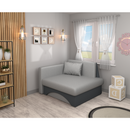 Kinyitható fotel, szürke/sötétszürke, KUBOŠ NEW UNI